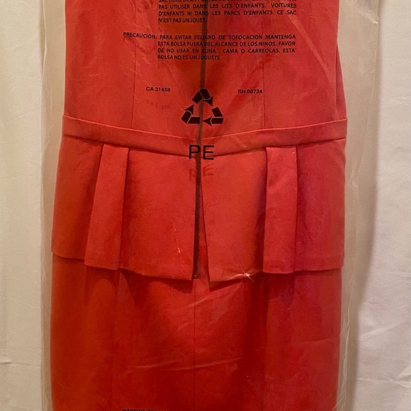 NWT BCBGMaXzria  Ashleigh Peplum Dress Light Geranium Size 12 Orig $248 - Picture 7 of 9